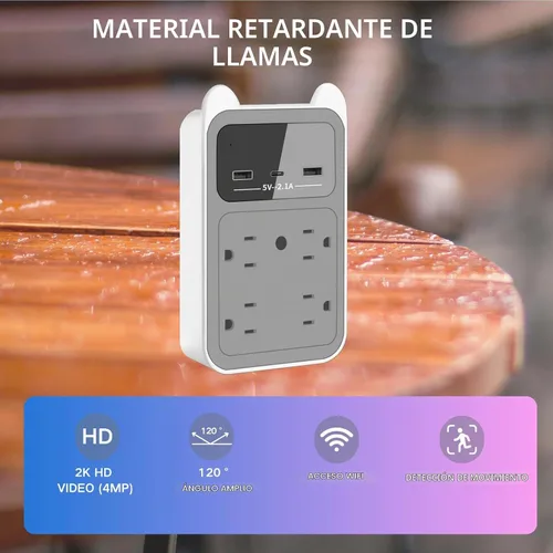 Vista 3 de Cámara oculta mejorada 2026 – Cámara de salida – Mini cámara de seguridad inalámbrica HD 2K para niñera con detección de movimiento – Gran angular