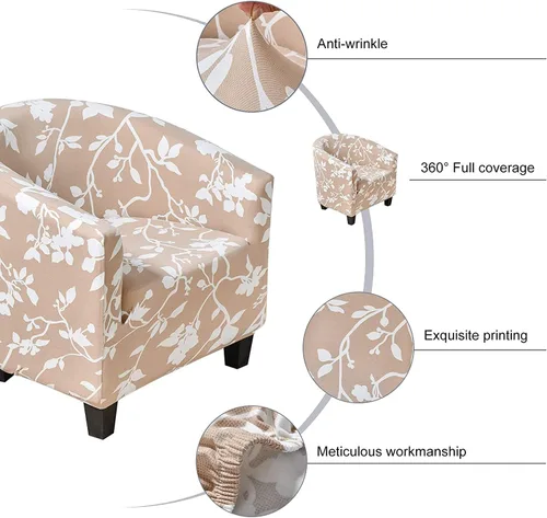 Vista 2 de Funda elástica para silla de club, funda para silla de bañera, funda para sillón, funda de sofá, protector de muebles para sala de estar (color #10)