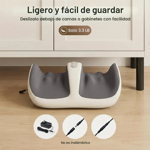 Vista 8 de Nekteck Masajeador de pies con calor y rodillo de pies Shiatsu, intensidad ajustable y masaje de pantorrillas para pies doloridos, neuropatía y Beige