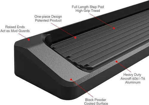 Vista 5 de APS Estribos prémium de 6 pulgadas, color negro, compatibles con Ford Expedition SUV de 4 puertas 18-23