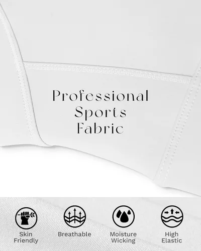 Vista 4 de Ama Larsi Sujetador deportivo de cuello alto para mujer, de corte largo, de impacto medio, sin varillas, acolchado, para yoga, gimnasio