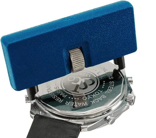 Vista 2 de MMOBIEL Abridor de caja de reloj, llave de tornillo ajustable compatible con reemplazo de batería y reparación de relojes, Azul, Compacto