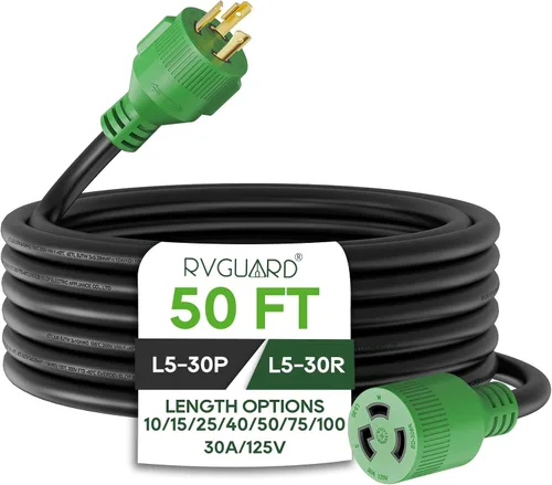 Vista 8 de RVGUARD Cable de extensión de generador de 3 clavijas, 30 amperios y 10
