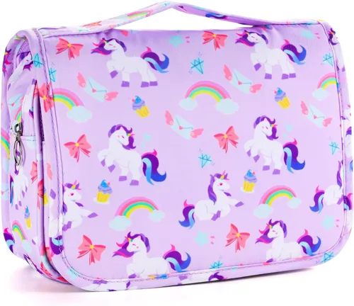 Vista 18 de Bolsa de aseo colgante de tie dye para niñas, bolsa de aseo de viaje para adolescentes, impermeable, para maquillaje y artículos de tocador, bolsa
