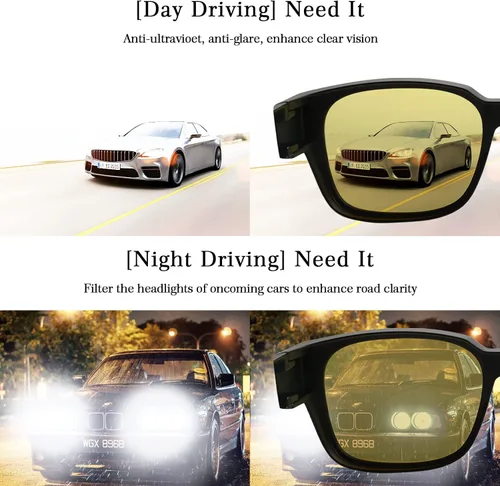 Vista 5 de OPTOFENDY over Glasses Sunglasses Night Vision Glasses over Glasses Fit over Blue Light Blocking Glasses Women Men