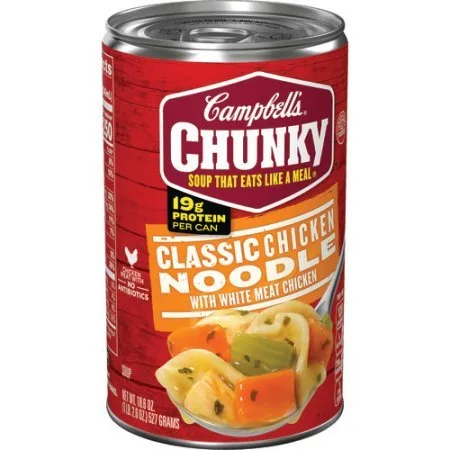 Vista 4 de Campbell's Chunky Soup, fideos clásicos de pollo, 18.6 onzas (2 latas)