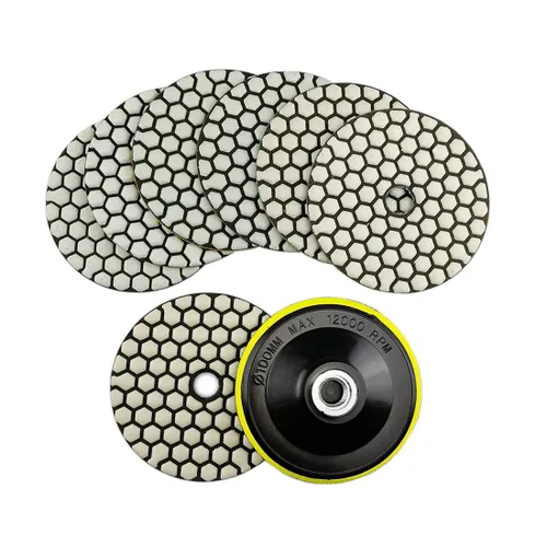Vista 14 de SHDIATOOL Almohadillas de pulido de diamante seco de 4 pulgadas, grano 50, almohadillas de lijado de diamante, almohadillas de pulido para granito
