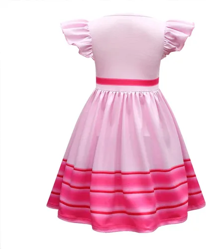 Vista 2 de MEDSAMAAN Vestido de melocotón para niñas, trajes de cosplay para niñas de 4 a 10 años