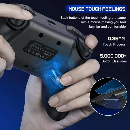 Vista 6 de Controlador de interruptor inalámbrico para Nintendo SwitchLiteOLED, controlador de interruptor con una sensación táctil del mouse en los botones