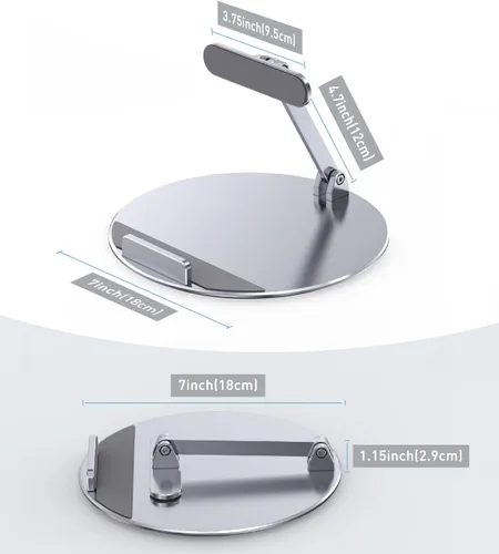 Vista 7 de Almoz Echo Show - Soporte giratorio e inclinable de 15, de aluminio Echo 15 con base giratoria de 360 grados, ángulo de visión ajustable, soporte