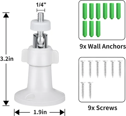 Vista 4 de Soporte de pared para todas las cámaras Arlo, Arlo Ultra, Arlo Essential, eufyCam E/2C, Ultra/Ultra 2 y otras, batería de cámara con cabezal