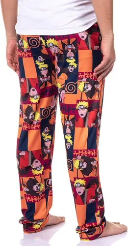 Vista 4 de Naruto Shippuden - Pantalones de pijama para hombre con personajes de hojas ocultas