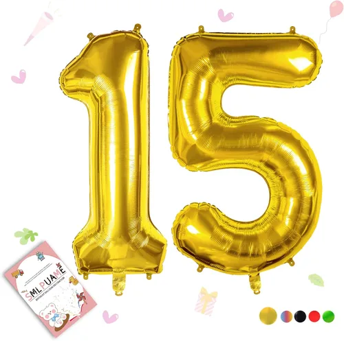 Vista 116 de Globos grandes de 40 pulgadas de números del 0 al 9, globos numéricos para decoración de fiesta de cumpleaños, globos de helio de aluminio