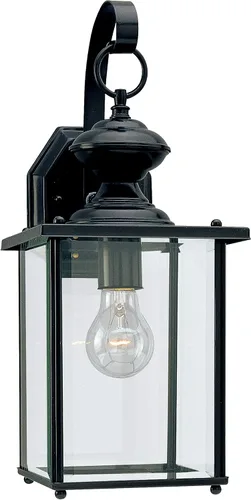 Vista 6 de Sea Gull Lighting 8257-12 Jamestowne - poste farol con cristal biselado transparente, 17 pulgadas, color negro, 8457-12, 100.00watts, 120.00 volts