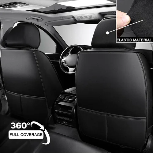 Vista 5 de Leather Car Seat Cover Sets for Mazda 626 I Coupe, 1980-1982, Split Bench Back Seat Covers - Full Set Cushion Front Rear Seat, Vehicle Seat Covers