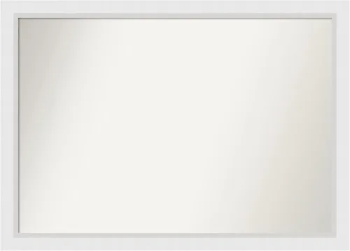 Vista 288 de Amanti Art Espejo de baño blanco para sobre el fregadero, 24 x 26 pulgadas, espejo rectangular blanco y blanco, marco de madera contemporáneo