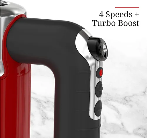 Vista 2 de Remington Russell Hobbs MX3100RDR - Batidora de mano estilo retro, 4 velocidades + Turbo Boost, color rojo