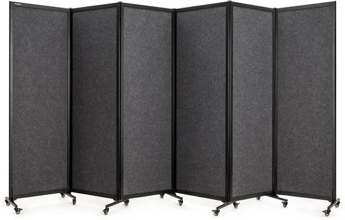 Vista 23 de Room Partition 2.0 Versión de actualización,6'L* 6'7"H,3 Panel, Beige Freestanding Rolling Dividers with Wheels,Office privacy screen Divider Wall