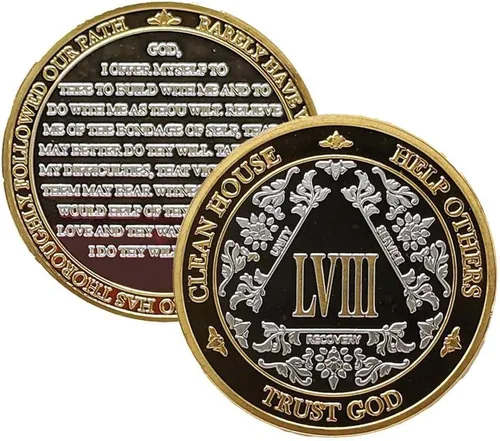 Vista 21 de Silver & Gold - Medallón de Alcohólicos Anónimos de 1 a 60 años (10 años (X)) Cápsula AA incluida