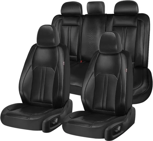 Vista 28 de Coverado Fundas universales de cuero para asientos delanteros, paquete de 2 fundas de asiento para SUV, camioneta, sedán, interior de vehículos