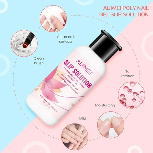 Vista 3 de Juego de soluciones deslizantes de uñas de 2.0 fl oz/2fl.oz Solución deslizante para uñas de gel de polietileno, extensión de uñas, solución
