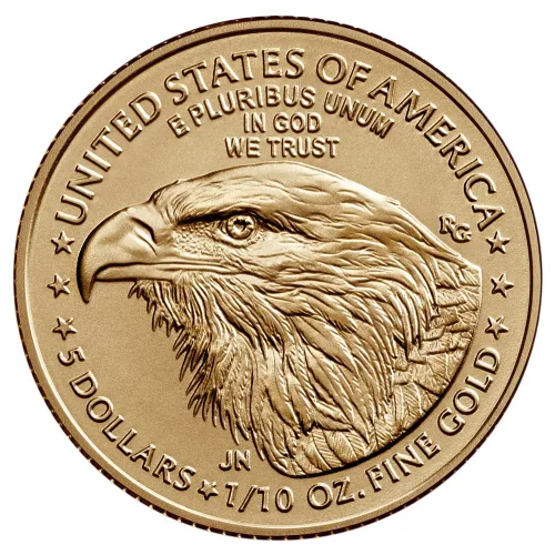 Vista 4 de 1986 - Presente (Año aleatorio) Moneda de Águila de Oro Americano de 1/10 oz Brillante sin Circular (Tipo 1 o Tipo 2) con Certificado