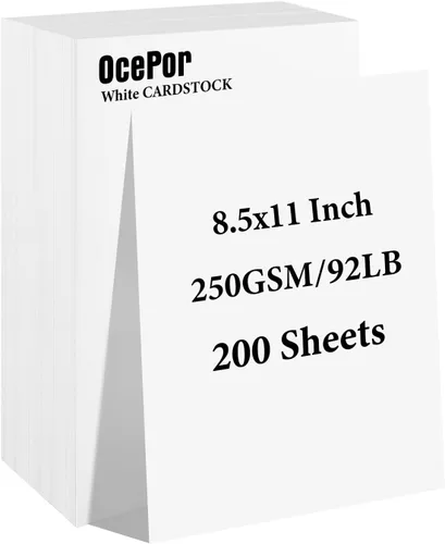 Vista 26 de OcePor 100 hojas de cartulina negra de 8.5 x 11 pulgadas, cartulina negra de 92 libras/250gsm, papel grueso de cartulina, papel pesado de cartulina