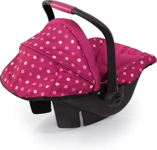 Vista 3 de Bayer Design - Asiento de automóvil de lujo con toldo para muñeca bebé, lunares, rosado