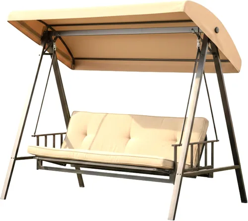 Vista 8 de Garden Winds Reinforced RipLock 350 Replacement Canopy Top Cover Compatible with Style Selections Track Arm Rest Swing Model GCS00395A - Beige