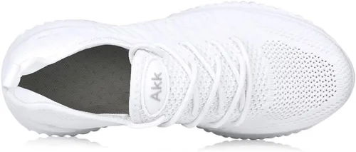 Vista 4 de Akk - Zapatos deportivos sin cordones para mujer, diseño ligero de espuma viscoelástica para caminar, gimnasio, viajes, trabajo o uso informal