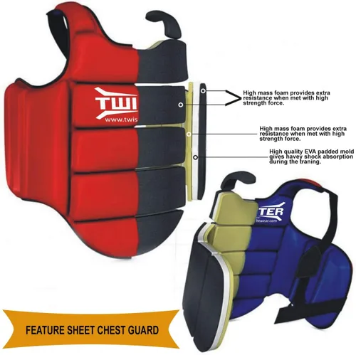 Vista 4 de Karate Taekwondo Boxing Muay Thai MMA ChestGuard Reversible Chest Protector Martial Arts Upper Body Ribs Protection Pad