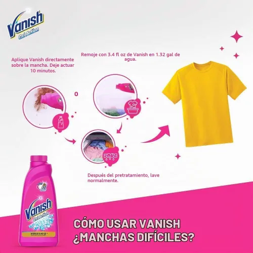 Vista 3 de Vanish Oxi Action - Líquido de lavado quitamanchas - 13.5 fl oz (paquete de 2)
