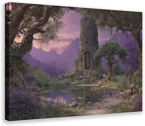 Vista 11 de JDBeehpy Spooky Halloween Cemetery Scene Wall Art Jack - O' - Lanterns Poster Mysterious Night Sky Frame Canvas Print PaintingCreepy Decor Mural