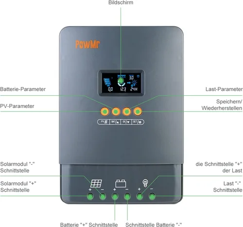 Vista 5 de Controlador de carga solar MPPT de 60 AMP, compatible con 12V 24V 36V 48V automático, entrada máxima 160V 2800W, 150V con pantalla LCD, funciona