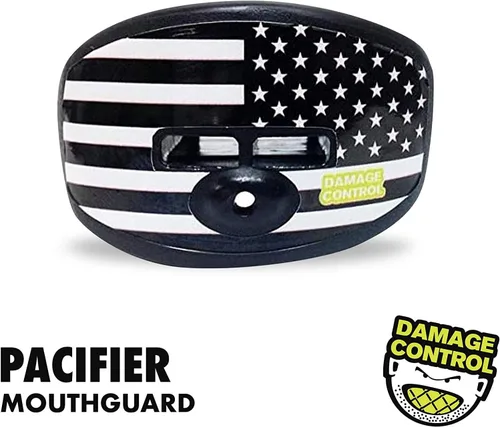 Vista 3 de DAMAGE CONTROL Protector Bucal Pacifier – Protector bucal de fútbol americano con correa para casco, protege los dientes, la mandíbula y la boca