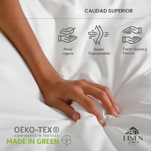 Vista 6 de Sábanas de 100% algodón percal, tamaño individual, 1 sábana encimera, ropa de cama fresca, resistente y transpirable, celeste Azul bebé