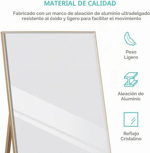 Vista 5 de Best Choice Products Espejo grande de longitud completa de 65 x 22 pulgadas, espejo rectangular colgante e inclinado para dormitorio, sala de estar