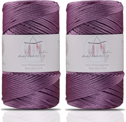Vista 72 de Makromecity, Cordón de macramé de poliéster de 2 mm x 250 yardas (750 pies) Cordón de macramé de 2 mm de polipropileno para arte y manualidades