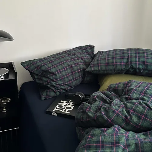 Vista 26 de mixinni Juego de funda de edredón vintage a rayas, tamaño twin, juego de ropa de cama de 3 piezas, 100% algodón lavado, suave y transpirable, funda