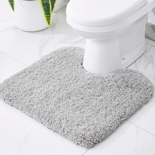 Vista 34 de Disolla - Alfombra antideslizante pequeña y esponjosa para el suelo del baño, lavable, afelpada, para ducha, absorbente, color beige, 17 x 24