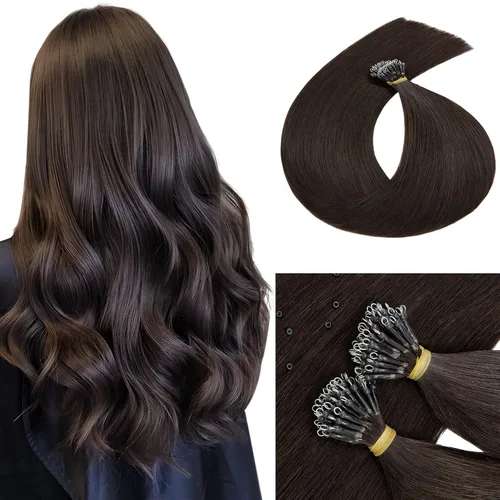 Vista 17 de MY-LADY Microlink - Extensiones de cabello humano con microcuentas de 14 pulgadas, extensiones de cabello rubio con micro bucle, extensiones