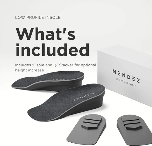 Vista 3 de Mendez Plantilla de aumento de altura de alta calidad: comodidad avanzada y ergonomía, elevadores de zapatos para hombres y mujeres (talla 7-12)