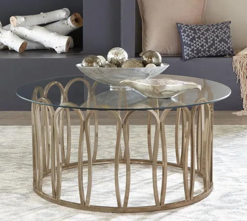 Vista 2 de Coaster Home Furnishings Hemett - Mesa de centro cromada, color chocolate