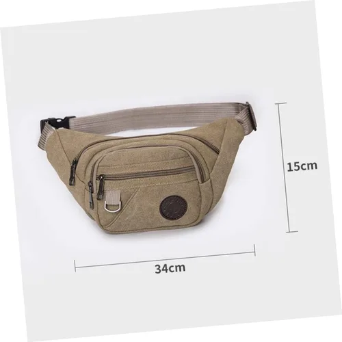 Vista 6 de BESPORTBLE Riñonera de lona de moda Riñonera unisex Riñonera ajustable Riñonera de moda Riñonera, Caqui, Centímetro