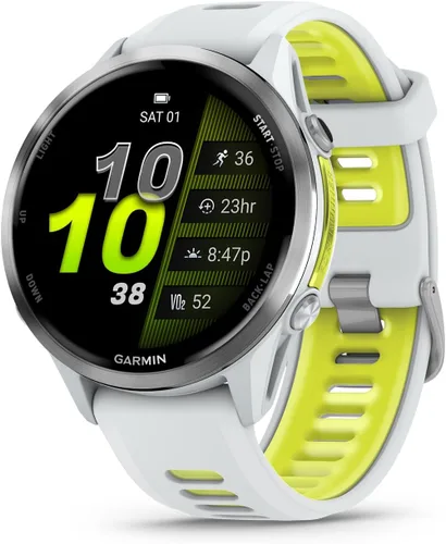 Vista 11 de Garmin® Forerunner® 970, Reloj inteligente premium para correr y triatlón con GPS, pantalla AMOLED, linterna LED incorporada, titanio DLC gris