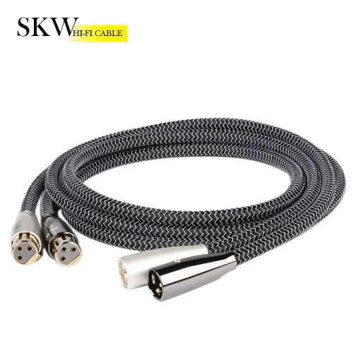 Vista 2 de SKW Cable de micrófono XLR equilibrado macho a hembra de alta gama WG Series A de 3 pines de 4.9 pies/4.9 ft (2 cables)