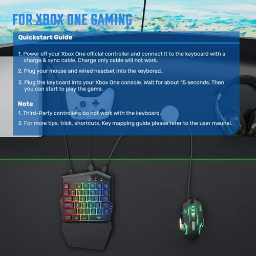 Vista 6 de Juego de adaptador de teclado y ratón para PS4SwitchXbox One IFYOO KMAX2 Plus Consola de juegos con cable compatible con FortniteePUBGGRainbow Six