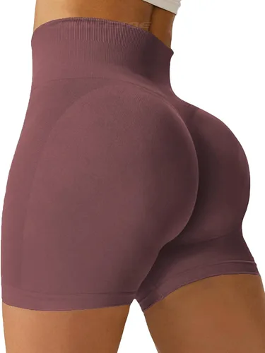 Vista 3 de Pantalones cortos de entrenamiento para mujer, sin costuras, cintura alta, amplifican el gimnasio, yoga, atléticos, pantalones cortos