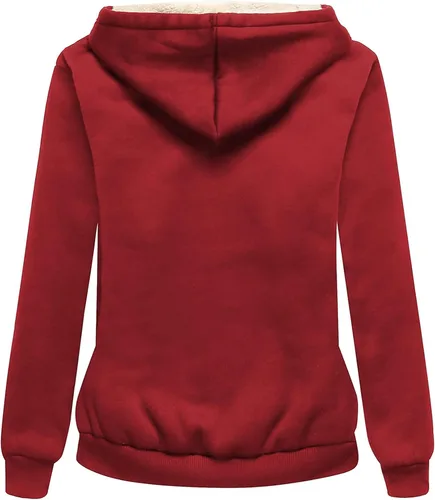 Vista 2 de SWISSWELL Sudaderas con capucha para mujer, forro polar de invierno, con cremallera completa, forro de sherpa grueso