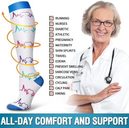 Vista 94 de Bluemaple 6 Pack Copper Compression Socks for Women and Men Circulation-Best Support for Medical, Running,Nursing,Athletic